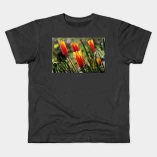 Windy Day Tulips Kids T-Shirt